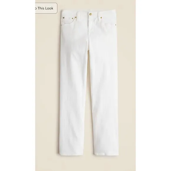 J.CREW Petite Mid-rise Kickout Jean Size 27P White NEW CH694 Casual Coastal