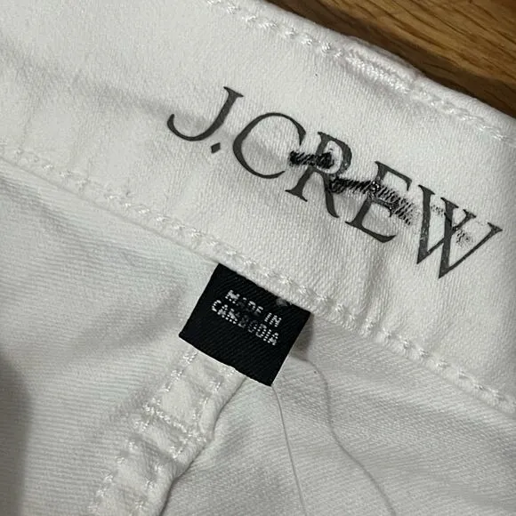 J.CREW Petite Mid-rise Kickout Jean Size 27P White NEW CH694 Casual Coastal