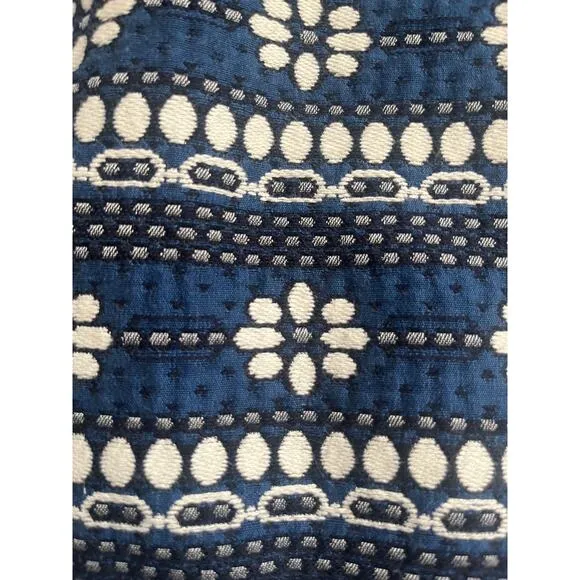 J.Crew skirt jacquard floral blue and black size 10