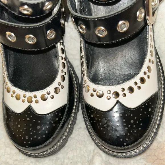 Jeffery Campbell Platform Mary Janes Oxford Wingtip Chunky studs buckles  heels