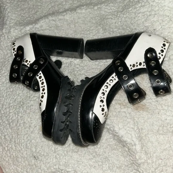 Jeffery Campbell Platform Mary Janes Oxford Wingtip Chunky studs buckles  heels