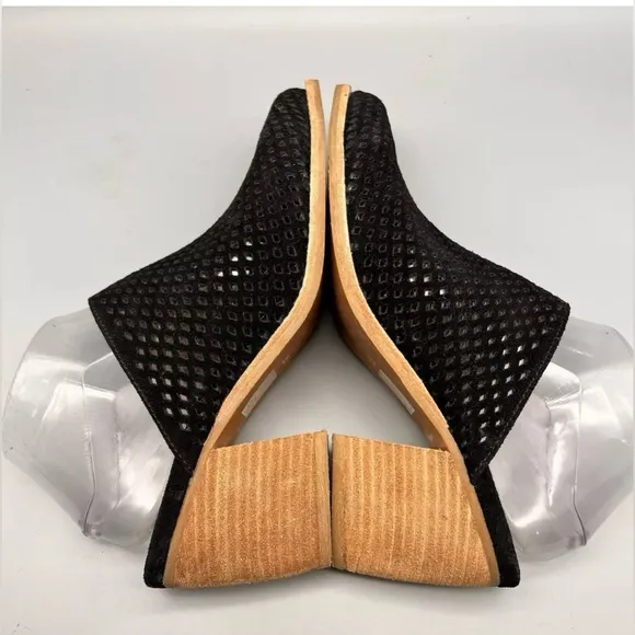 Jeffrey Campbell Crochet Heeled Leone Mules - Black &amp; Brown Shoes - Size 8