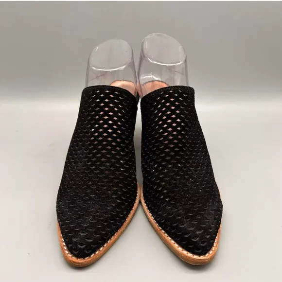 Jeffrey Campbell Crochet Heeled Leone Mules - Black &amp; Brown Shoes - Size 8