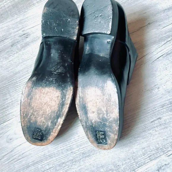 Jil Sander Women’s Oxford shoe black leather slide on round toe Size 7, 38