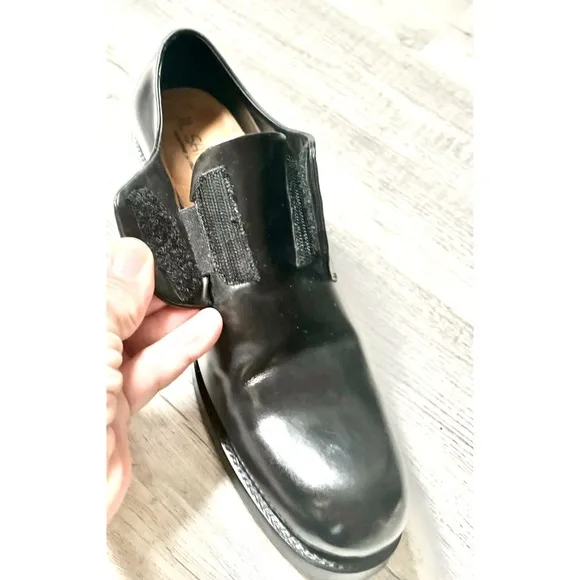 Jil Sander Women’s Oxford shoe black leather slide on round toe Size 7, 38