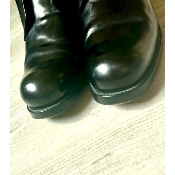 Jil Sander Women’s Oxford shoe black leather slide on round toe Size 7, 38