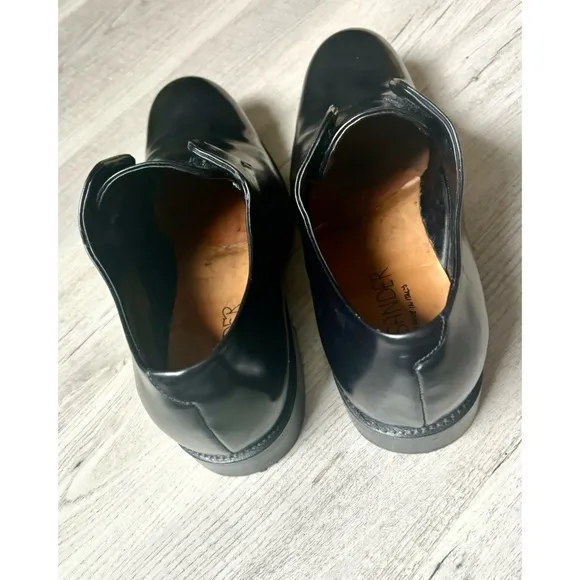 Jil Sander Women’s Oxford shoe black leather slide on round toe Size 7, 38