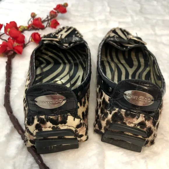 Jimmy Choo Shoes Flats ZENITH in Exotic Printed Pony Size 38 (US 7)