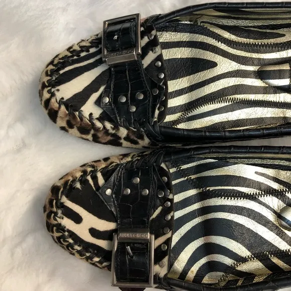 Jimmy Choo Shoes Flats ZENITH in Exotic Printed Pony Size 38 (US 7)