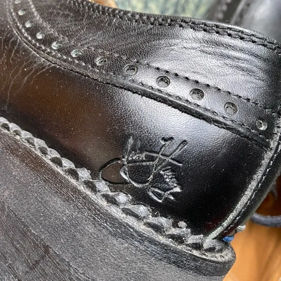 John Fluevog black aracely platform flatform brogues / Oxford shoes