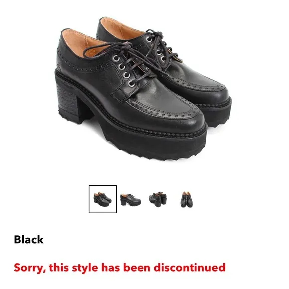 John Fluevog black aracely platform flatform brogues / Oxford shoes