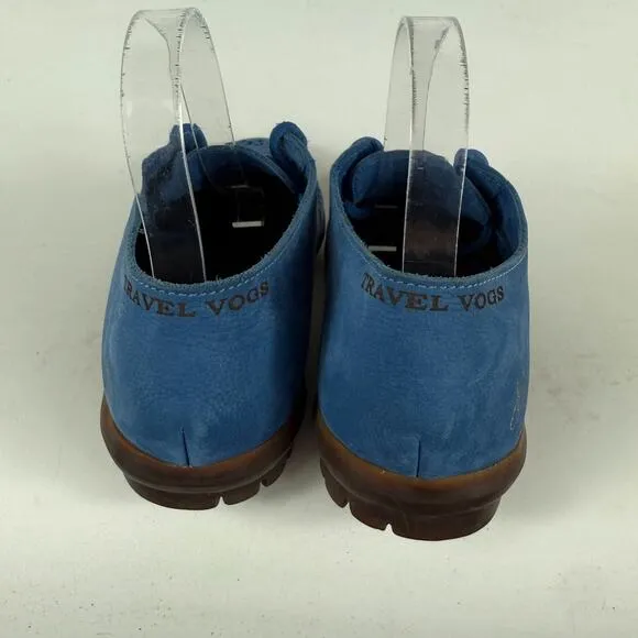John Fluevog Earth Angel Moccasin Men's 9 Blue Nubuck Comfort Lace-Up Shoes