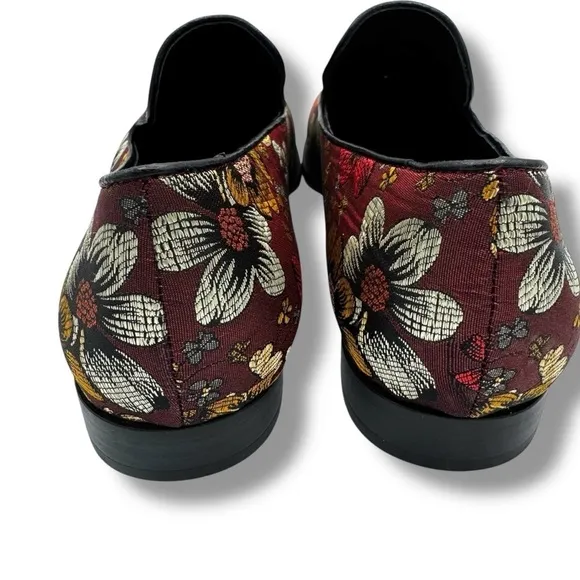Johnny Was Jacquard Floral Embroidered Snake Loafers, Lunar New Year, Size 7