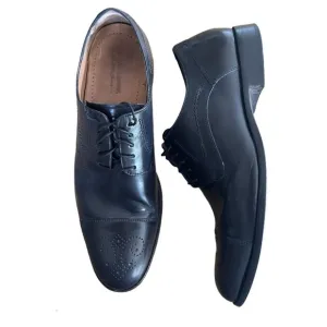 Johnston &amp; Murphy Mens Oxford Dress Shoes Black Cap Toe 12M