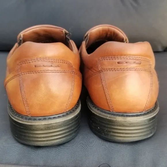 Johnston &amp; Murphy XC4 BROWN Leather Loafers (Men 10.5M) Dual Width Comfort Shoes
