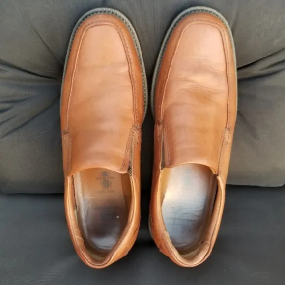 Johnston &amp; Murphy XC4 BROWN Leather Loafers (Men 10.5M) Dual Width Comfort Shoes