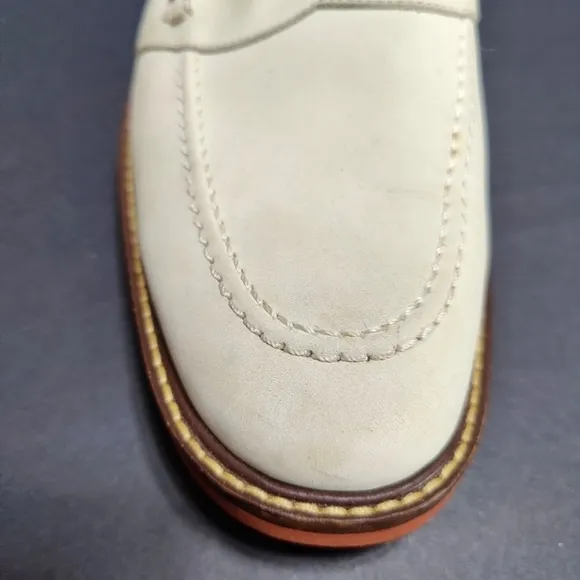 Johnston Murphy Men's Vintage Leather Penny Loafers Shoes Ivory Casual 1…