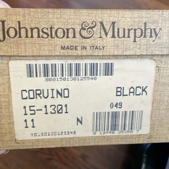 Johnston &amp; Murphy Corvino black leather oxford lace up dress shoes