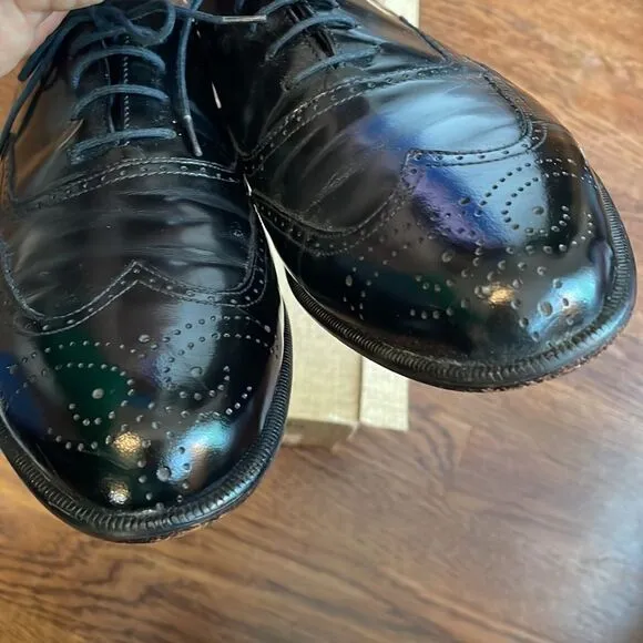 Johnston &amp; Murphy Corvino black leather oxford lace up dress shoes