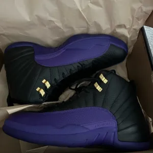 Jordan 12 brand new!!! Men's Black and Purple Sneakers