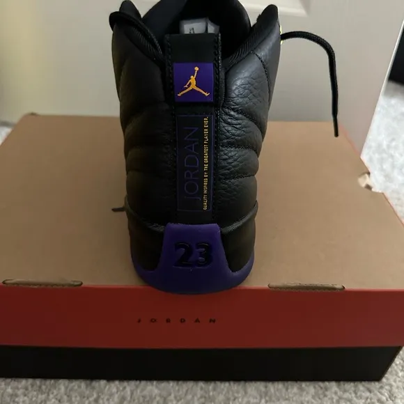 Jordan 12 brand new!!! Men's Black and Purple Sneakers