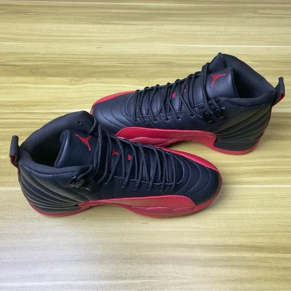 Jordan 12 Retro Flu Game  Black Red Sneakers Men’s Pre-owned Size 11