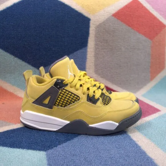 Jordan 4 Retro Lightning 2021 Kids Size 2Y  Shoes BQ7669-700