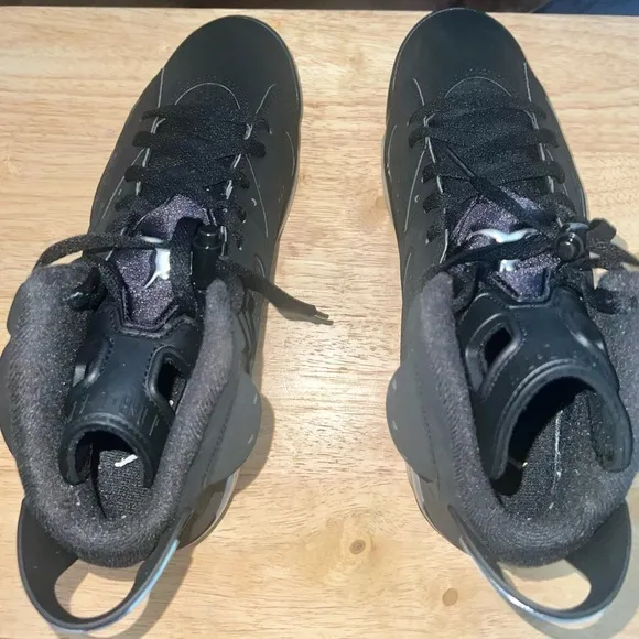 Jordan Black and Silver Athletic Shoes with Air Unit
