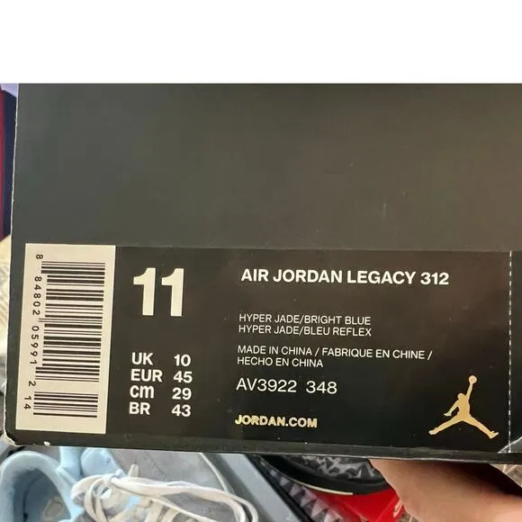 Jordan Men's Legacy 312 'Hyper Jade' High Top Sneakers Running Shoes Size 11