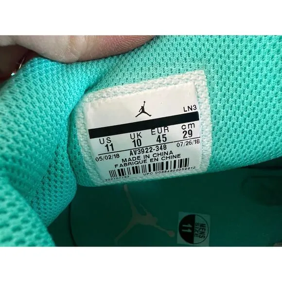 Jordan Men's Legacy 312 'Hyper Jade' High Top Sneakers Running Shoes Size 11