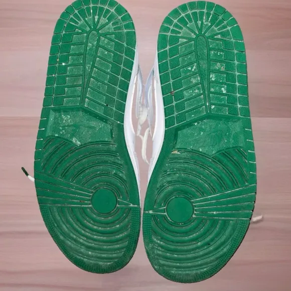 Jordan Size 9- Green and White High-Top Sneakers