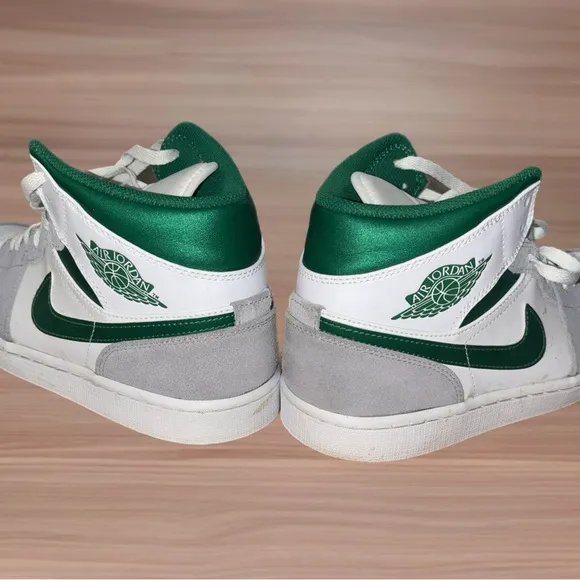 Jordan Size 9- Green and White High-Top Sneakers