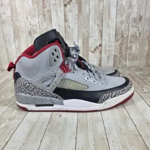 Jordan Spizike Basketball Shoes Cement Gray Red Accents Sneakers Size 11.5
