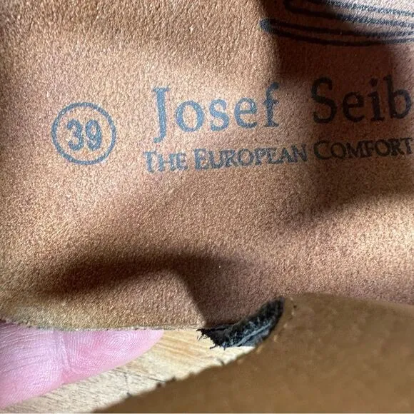 Josef Seibel Tonga 25 Black Leather Sandals Women’s Size 8