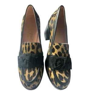 Kate Spade Leopard Print Loafers with Black Bow