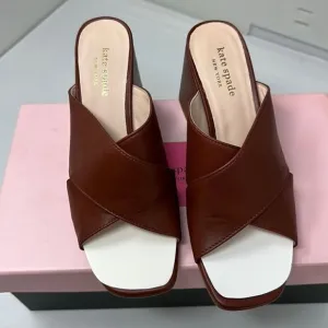 KATE SPADE New York Venus Sandals Cinnamon Spice Leather Size 6.5 NWT