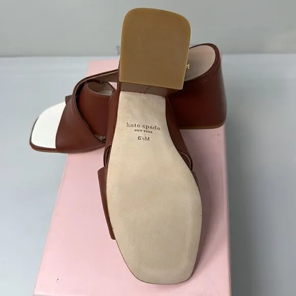 KATE SPADE New York Venus Sandals Cinnamon Spice Leather Size 6.5 NWT
