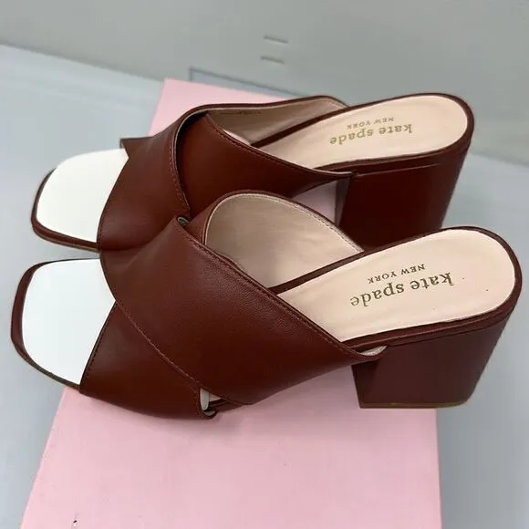 KATE SPADE New York Venus Sandals Cinnamon Spice Leather Size 6.5 NWT