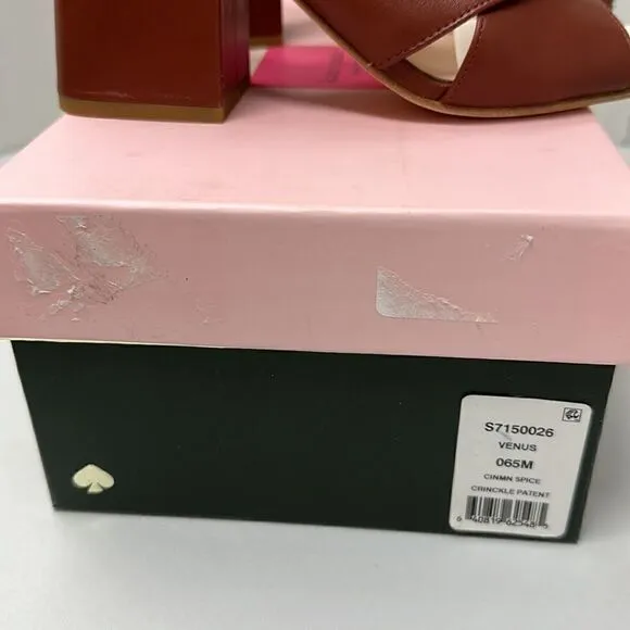 KATE SPADE New York Venus Sandals Cinnamon Spice Leather Size 6.5 NWT