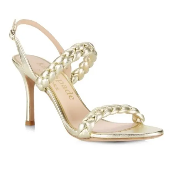 Kate Spade Saffron Metallic Leather Slingback Sandal