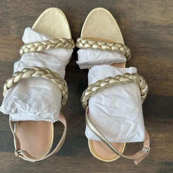 Kate Spade Saffron Metallic Leather Slingback Sandal