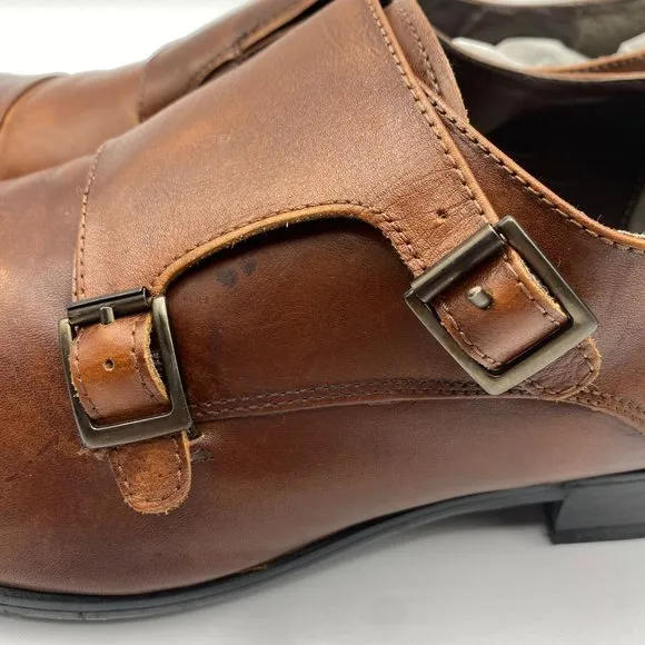 Kenneth Cole Reaction Men's Design 20724 Brown Leather Slip-on Dress Shoes Size