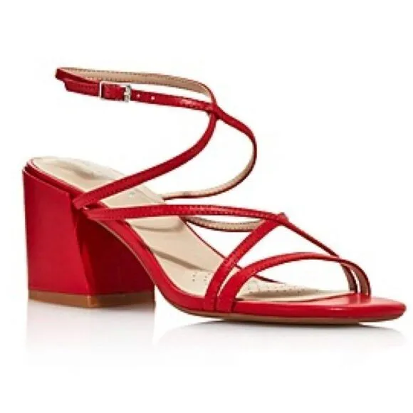 Kenneth Cole Women's Maisie Sandals Sz 6.5M Red Leather Crisscross Slingback