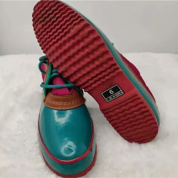 Kestrl Blue Lace Up Rain Shoes Size US 6