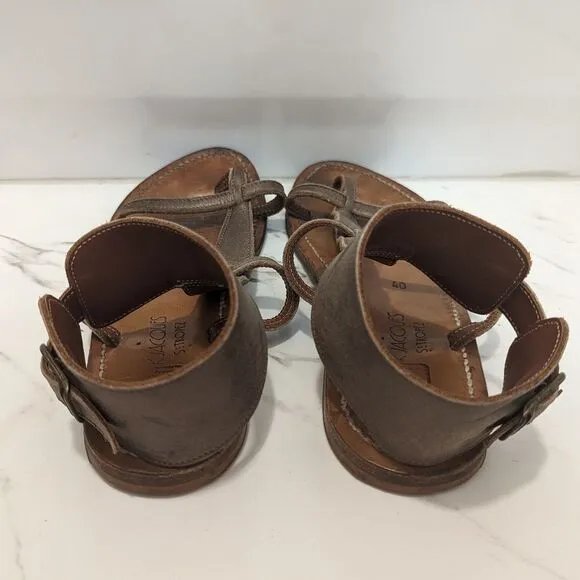K.Jacques St Tropez Metallic Leather Colorblock Pattern Gladiator Sandals EU 40