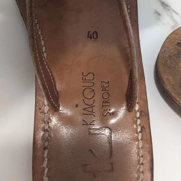 K.Jacques St Tropez Metallic Leather Colorblock Pattern Gladiator Sandals EU 40