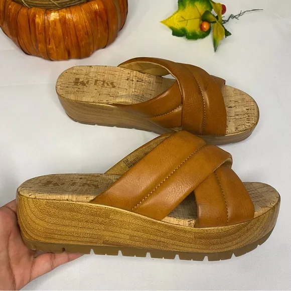 Kork-Ease Faithe Sandals Slides Cross Straps New