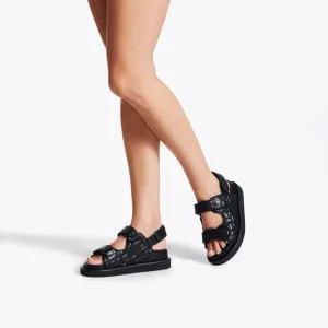 Kurt Geiger Orson Quilted Velcro Strap Sandals