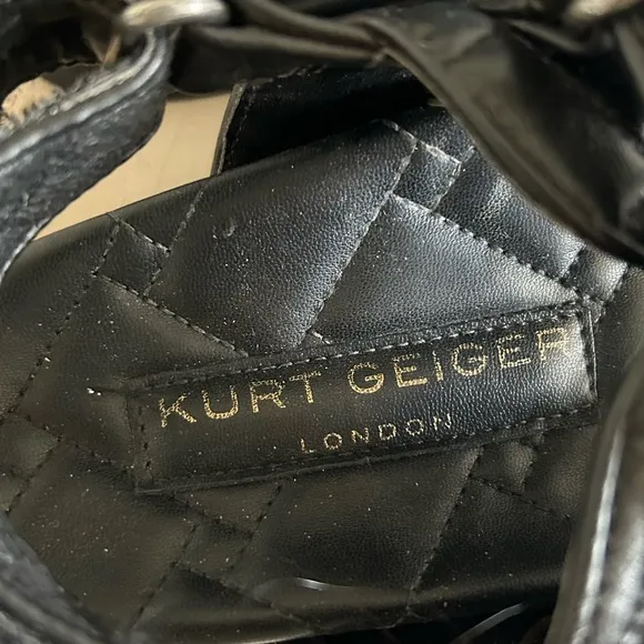 Kurt Geiger Orson Quilted Velcro Strap Sandals