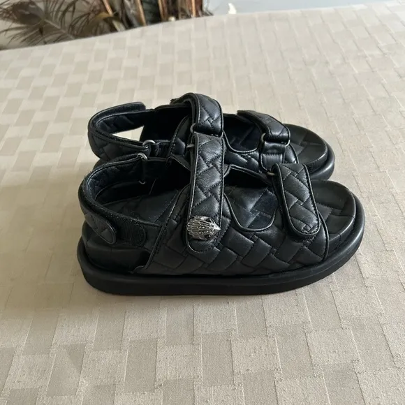 Kurt Geiger Orson Quilted Velcro Strap Sandals